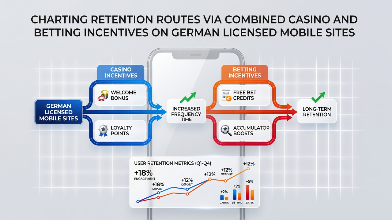 Mobile App-Schnittstelle mit kombinierten Casino- und Wettboni auf einer lizenzierten deutschen Plattform